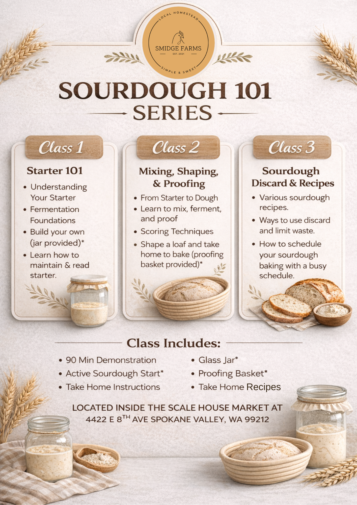 Sourdough Sunday Series with Smidge Farms Class 3: Sourdough Discard and Recipes May 3rd
