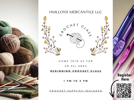 June 07: Crochet Class 1pm
