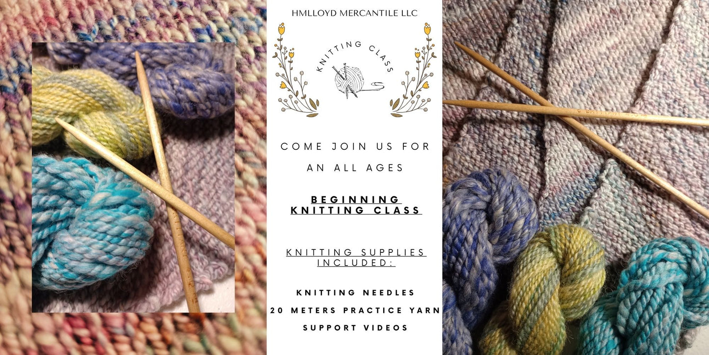 Beginner Knitting July 19th 1-3pm